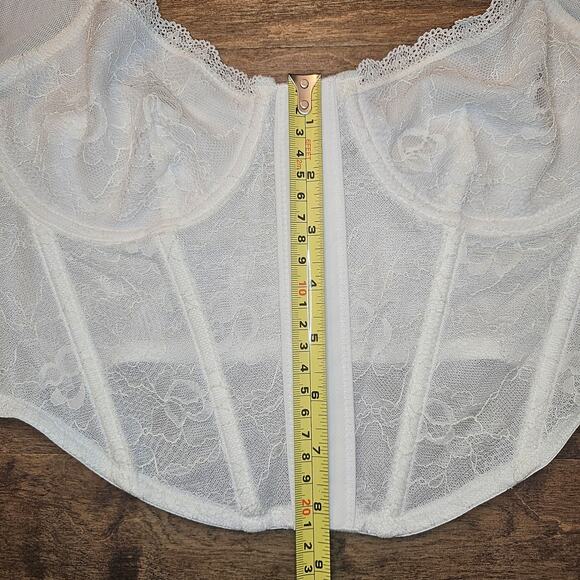 KENDALL & KYLIE Longsleeve Lace Bustier Corset Top Women's Size M White READ - Picture 9 of 13
